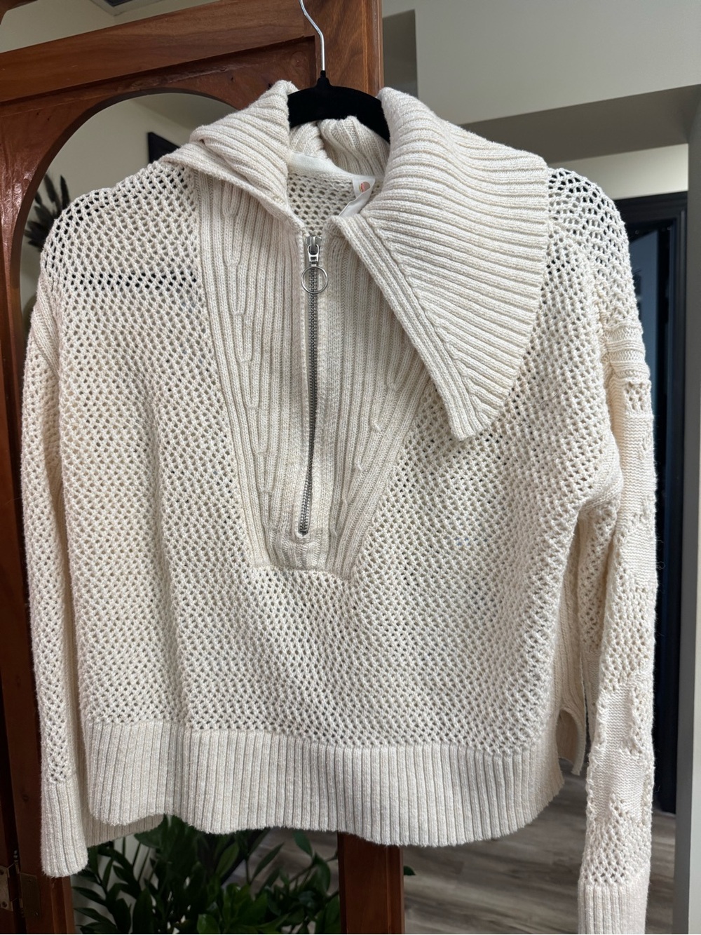Cozy Cream Knit Half-Zip Sweater